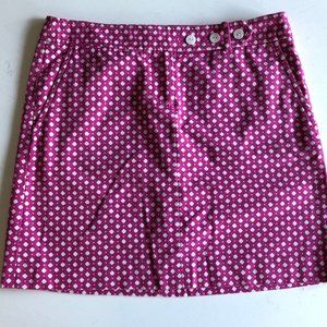 J.Crew Skirt Sz 0 Bright Pink / White w/  Pockets